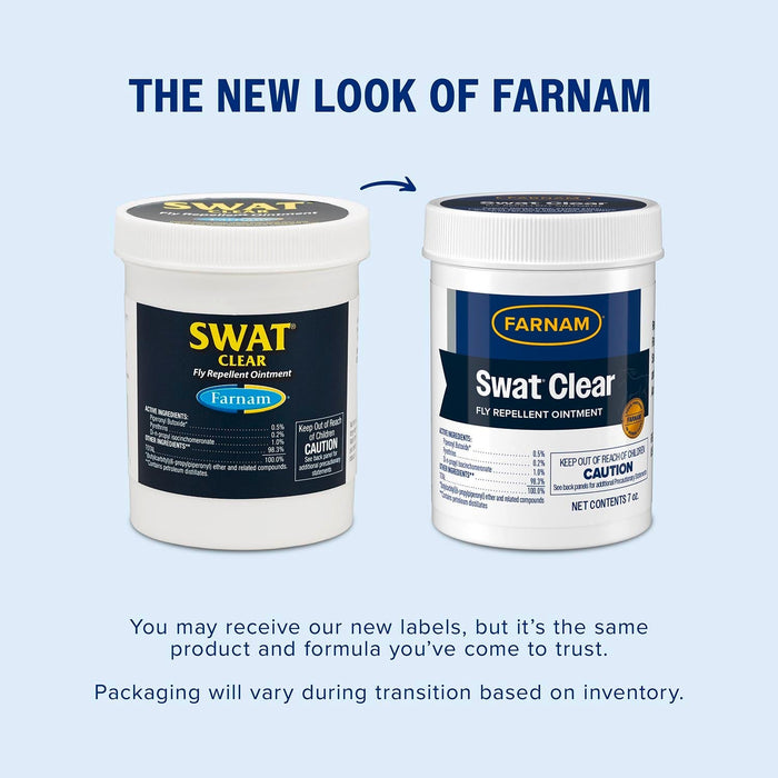 Swat Clear & Pink Fly Repellent Ointment for Horses, Ponies, & Dogs - FA1Q - Clear - 7 oz - 4