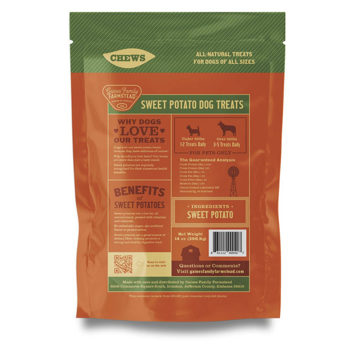 Sweet Potato Dog Chews – All Natural, Single Ingredient, Grain Free Treats for Dogs of All Sizes - GFF3 - 14 oz - Sweet Potato - 10