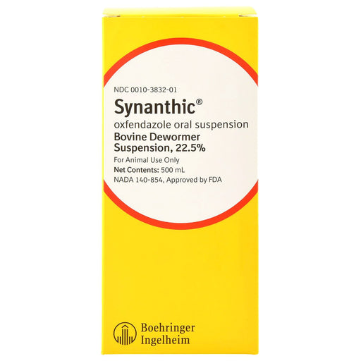 Synanthic 22.5% Bovine Dewormer Suspension, Oxfendazole Oral Dewormer for Cattle - F7SW - 500 mL - 1