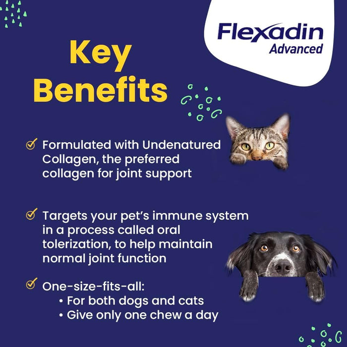 Flexadin Advanced Chews with UC-II Joint Supplement for Dogs & Cats