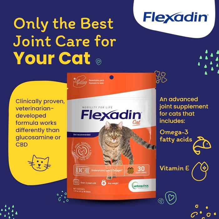 Flexadin Cat Chews with UC-11 for Joint Support, 30 ct