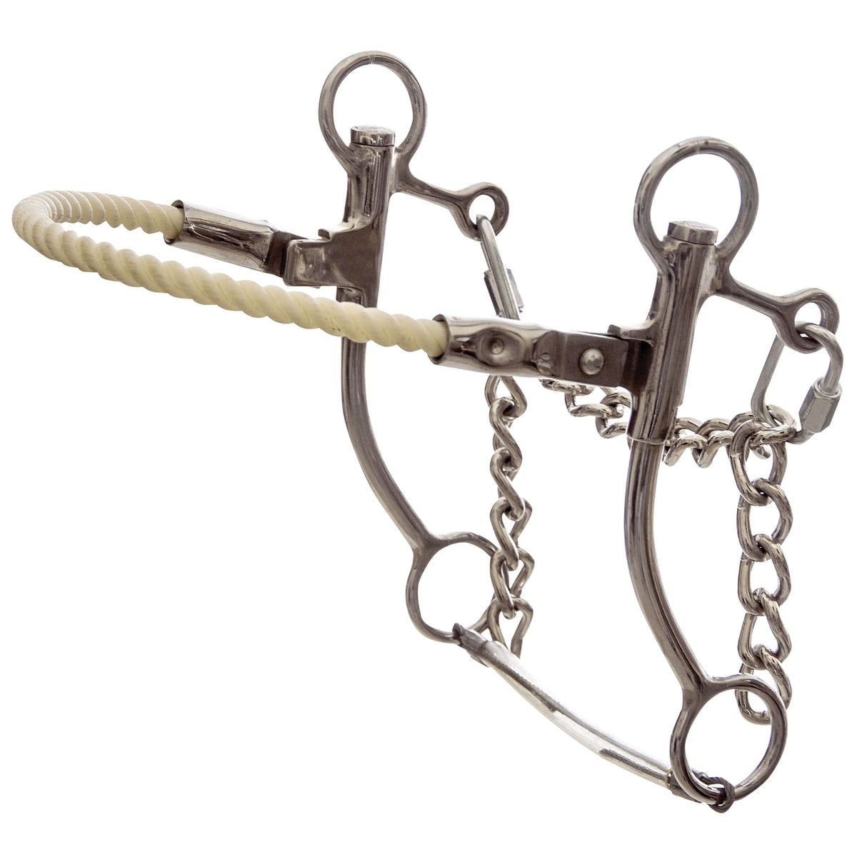Hard Rope Hackamore Stainless Steel Rope Nose Hackamore Bit for Horses — Pet Supplies 4 Less