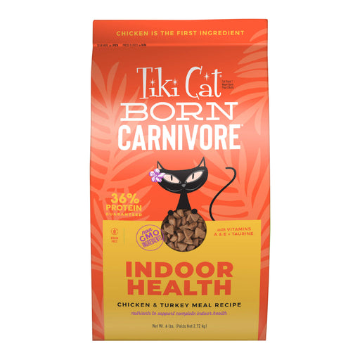 Tiki Cat Born Carnivore Indoor Health Dry Cat Food, Chicken & Turkey Meal - 2PVJ - 6lb - Chicken & Turkey - 2