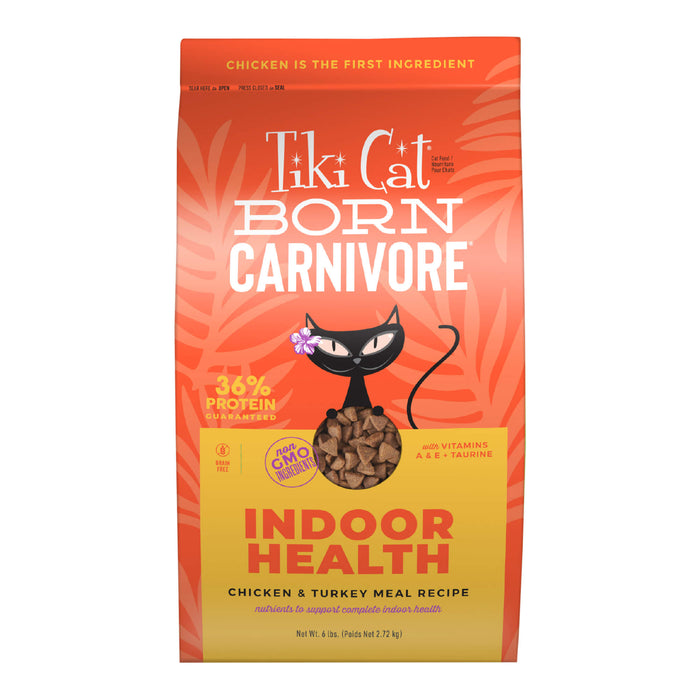Tiki Cat Born Carnivore Indoor Health Dry Cat Food, Chicken & Turkey Meal - 2PVJ - 6lb - Chicken & Turkey - 2