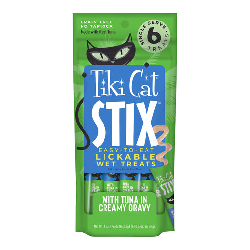 Tiki Cat Stix Wet Cat Treats, Tuna, Case of 12 (6 ct) - 2PWD - 3 oz, 6 ct - Case of 12 - Tuna - 1