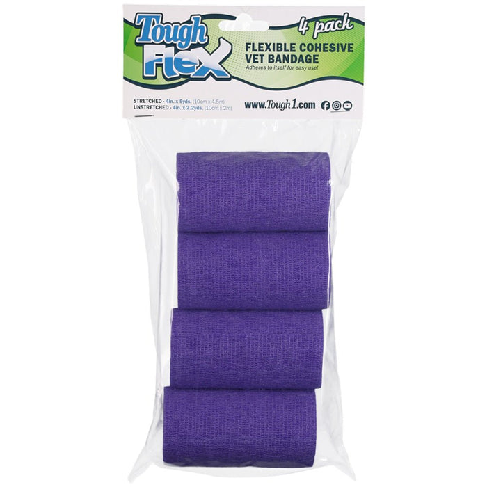 Tough Flex Cohesive Vet Bandages, 4 pk - JTI11H - Purple - 4pk - 1