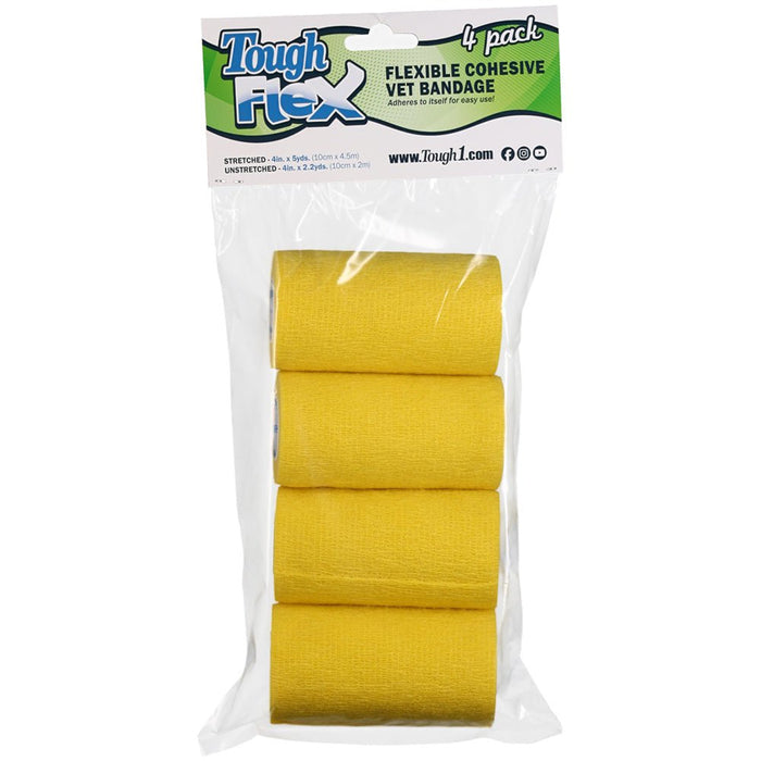 Tough Flex Cohesive Vet Bandages, 4 pk - JTI11L - Yellow - 4pk - 10