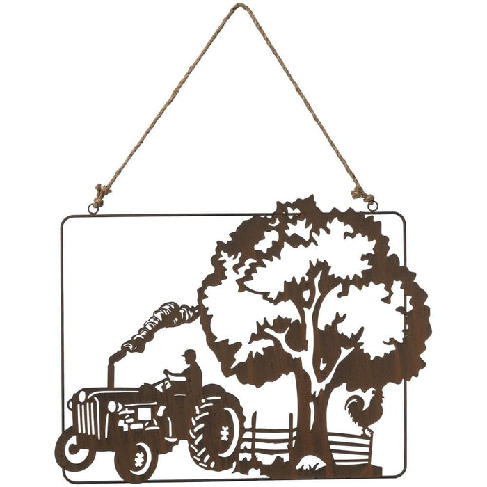 Tractor Scene Wall Hanging - JTIB1T - Brown - 1