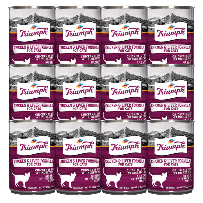 Triumph Cat Food, 13.2 oz - SUS3E-12PK - 13.2oz - Chicken/Liver - 12 - 6
