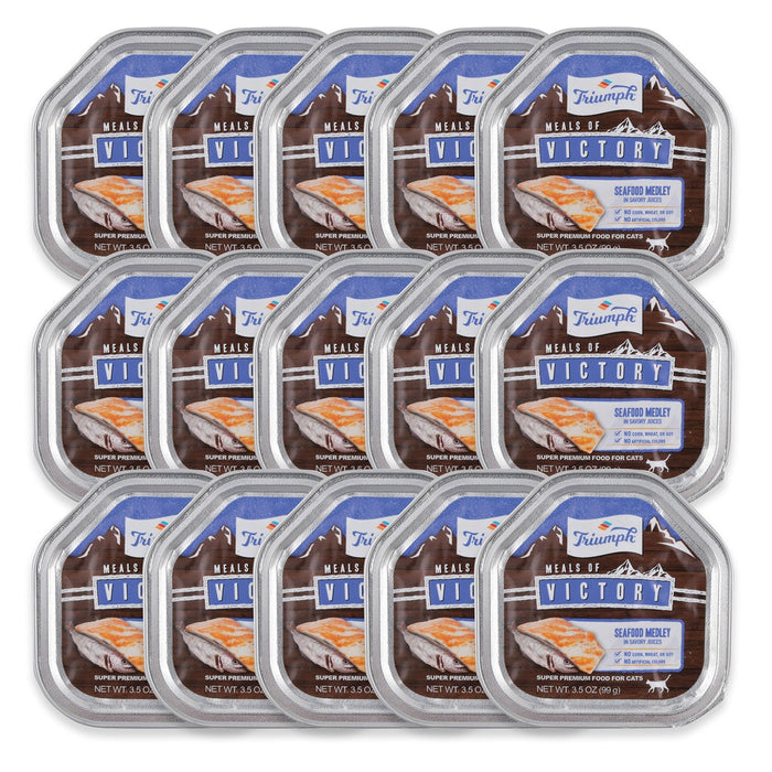 Triumph Meals of Victory Seafood Medley in Savory Juices Cat Food - SUS1C-15PK - 15 - 7