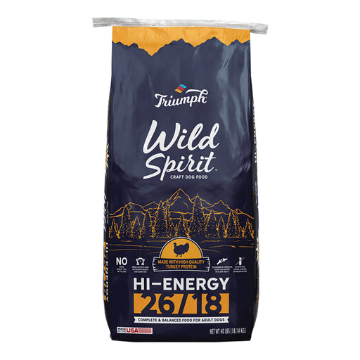 Triumph Wild Spirit Turkey Hi - Energy 26/18 Performance Dry Dog Food, 40 lb - SUS32 - 40 lb. - Turkey/Rice - 1