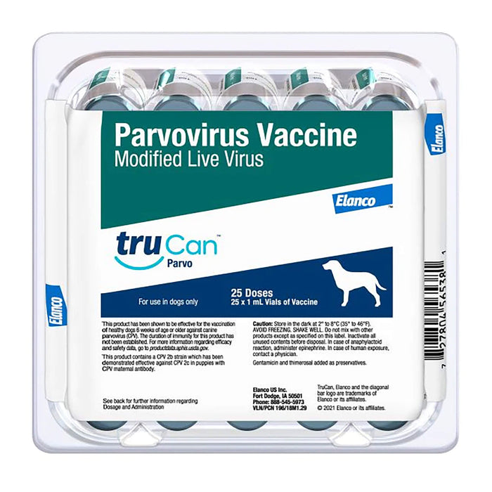 TruCan Parvo / Duramune Max PV Dog Vaccine (25 x 1ml) - G5WD - 1ml - 25ct - 1