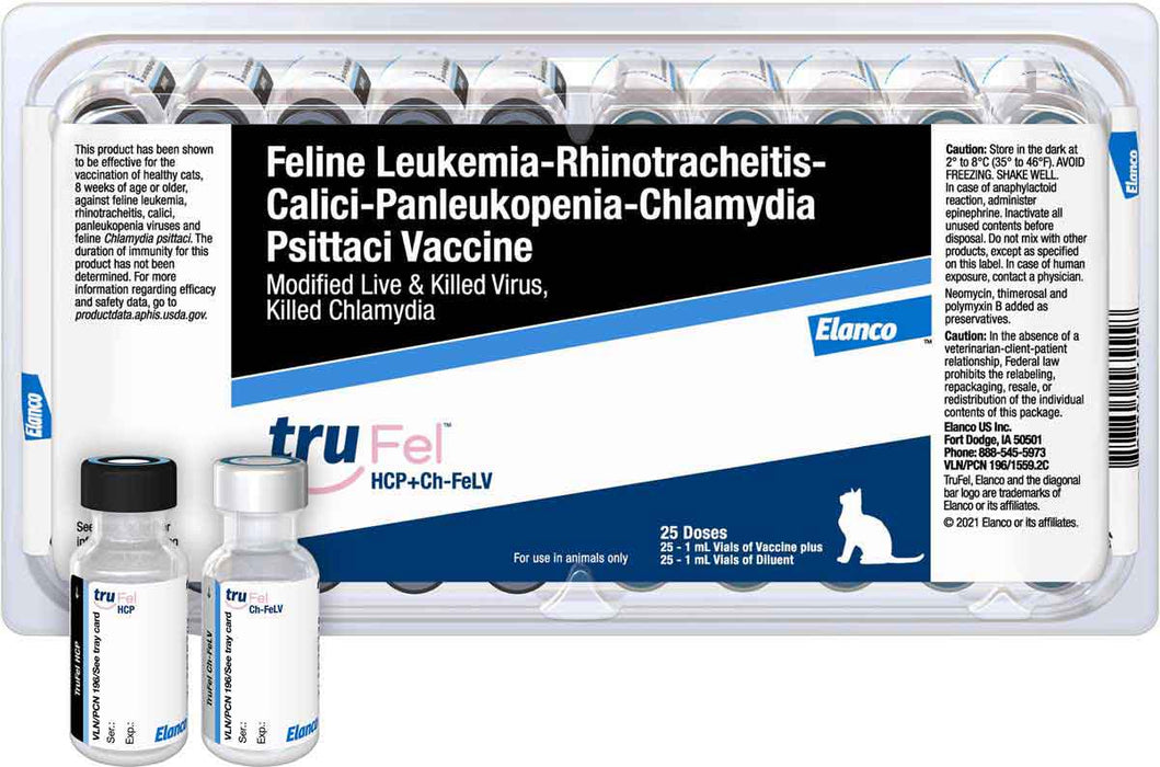 Trufel HCP+CH FELV Injectable Cat Vaccine (25 x 1ml) - G5WP - 1ml - 25ct - 1