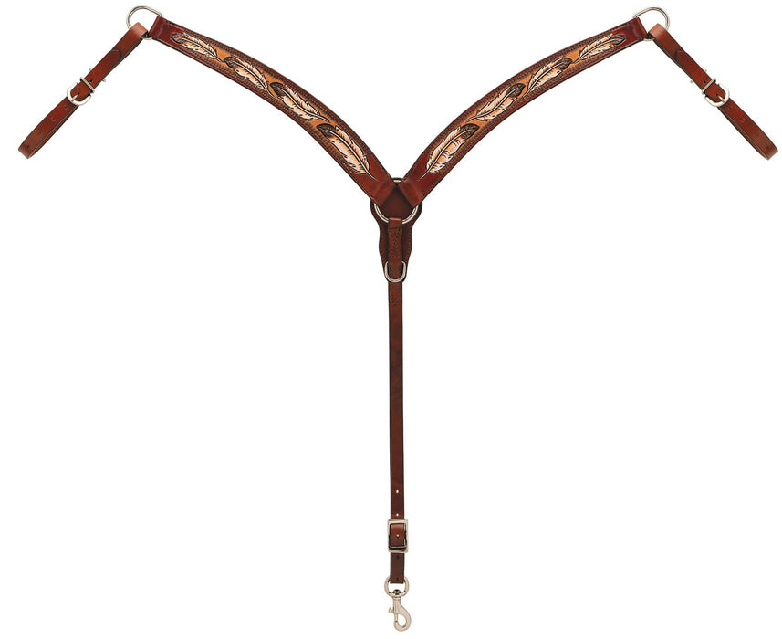 Turquoise Cross Coco Feather Breast Collar - WLC2BW - 1