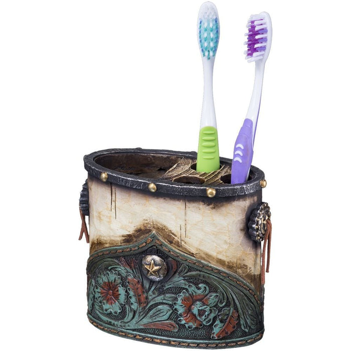 Turquoise Floral with Concho Tooth Brush Holder - JTIB22 - Multi - 1