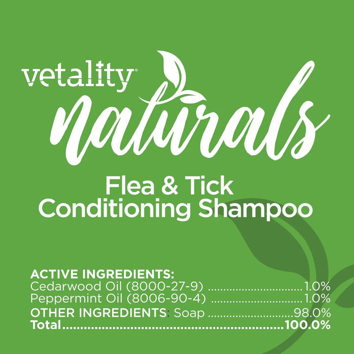 Vetality Naturals Flea & Tick Conditioning Shampoo for Cats Size 8 FL OZ