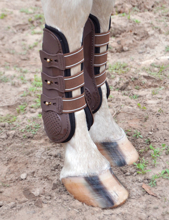 Jeffers Uniquely English Horse Tendon Boots, 2 - Pack - IAQI - Medium - Brown - 2 pk - 2