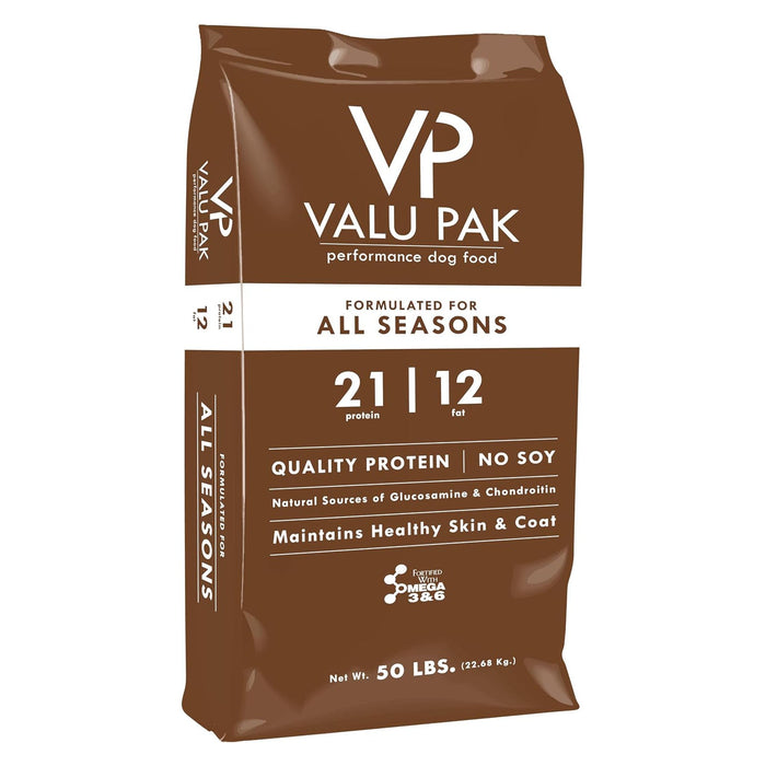 Valu - Pak Free 21 - 12 Dry Dog Food, 50 lb Brown Bag – High Protein 21%, 12% Fat, Joint & Coat Support for Adult Dogs and Puppies - NWC6 - 3