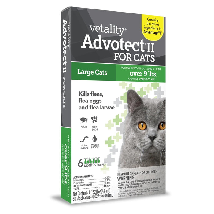 Vetality Advotect II for Cats, 6 pack - TVB1U - Cat over 9lbs - 1