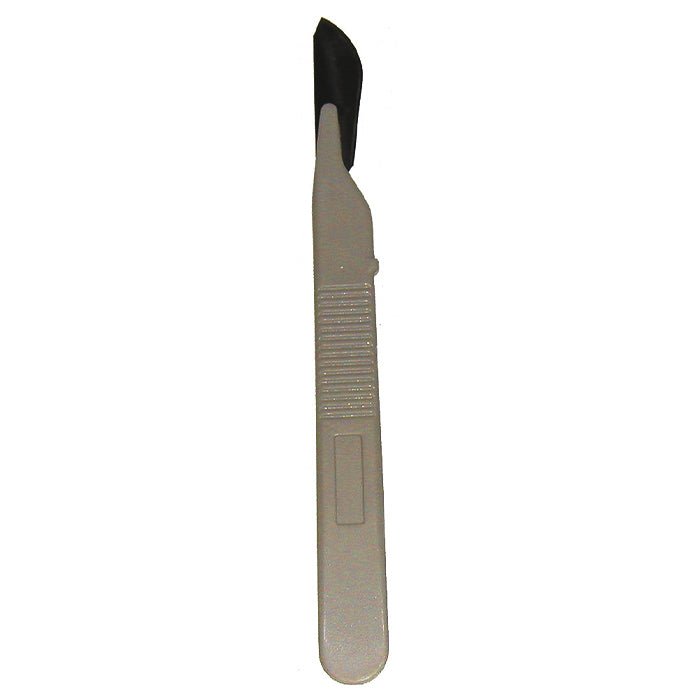 Veterinary Scalpel Blade with Plastic Handle, Disposable, Carbon Steel 22, Singles - NE614 - 1
