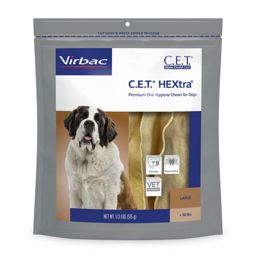 Virbac C.E.T. HEXtra Premium Dental Oral Hygiene Chews for Dogs, 30 ct - 018VR-CET618 - Large (50 lbs and Over) - 30 ct - 2
