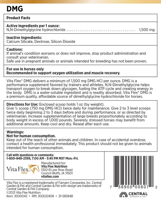 Vita Flex DMG 1500 Horse Supplement, 80 Day Supply - FA5T - 5lbs - 3