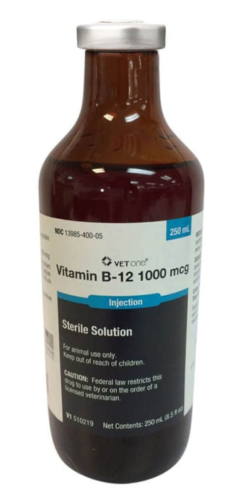Vitamin B-12 Injectable for Horses, Dogs and Cats 1000 mcg / 250 ml Vitamin B-12 Injectable for Horses, Dogs and Cats 1000 mcg / 250 ml