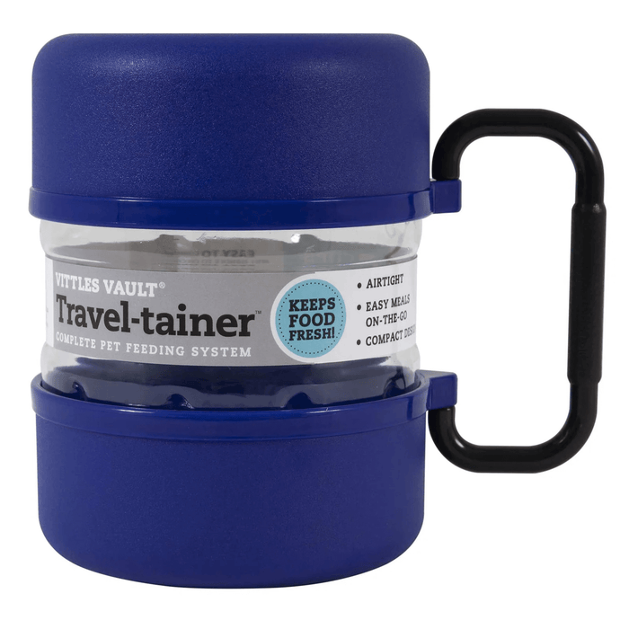 Vittles Vault Travel - Trainer Complete Pet Feeding System - DKXZ - Blue - 1