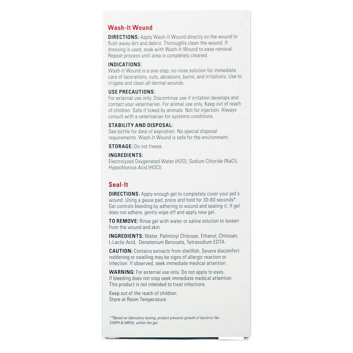 Wash It Pet Wound Wash and Seal It Pet Wound Gel Combination Pack - SIAD - .5oz and 4oz - 5