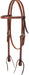 Weaver Turquoise Cross Skirting Leather Browband Horse Headstall - WLC1D4 - Medium Brown - 2