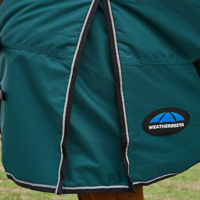WeatherBeeta ComFiTec Classic Combo Neck Heavyweight Turnout Blanket for Horses, 360g - Waterproof, Breathable & Full Coverage - KOBAW - Green - 66" - 360 g - 3