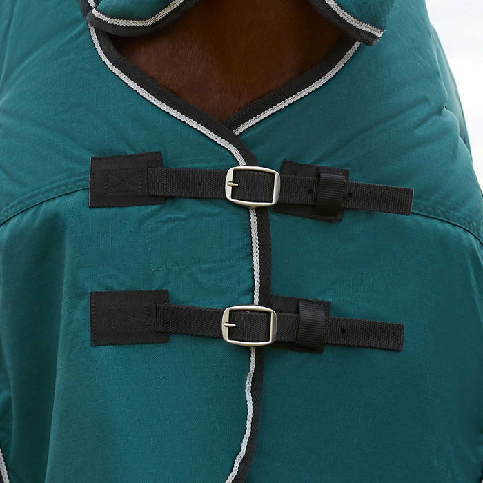 WeatherBeeta ComFiTec Classic Standard Neck Medium - Weight Turnout Blanket for Horses, 220g - Waterproof, Breathable & Durable - KOCAC - Green - 66" - 220 g - 2
