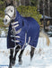 WeatherBeeta ComFITec Essential Combo Neck, Heavy Weight, Turnout Blanket, 1200D, 220 Grams, Navy/Silver/Red - 0V6BV - Navy - 87" - 1