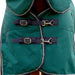 WeatherBeeta ComFiTec Plus Dynamic Detach - A - Neck Heavy Weight Turnout Blanket for Horses - 1200D, 360g Polyfill, Waterproof & Breathable - KOBAF - Forest Green / Navy Trim - 66" - 360 g - 2