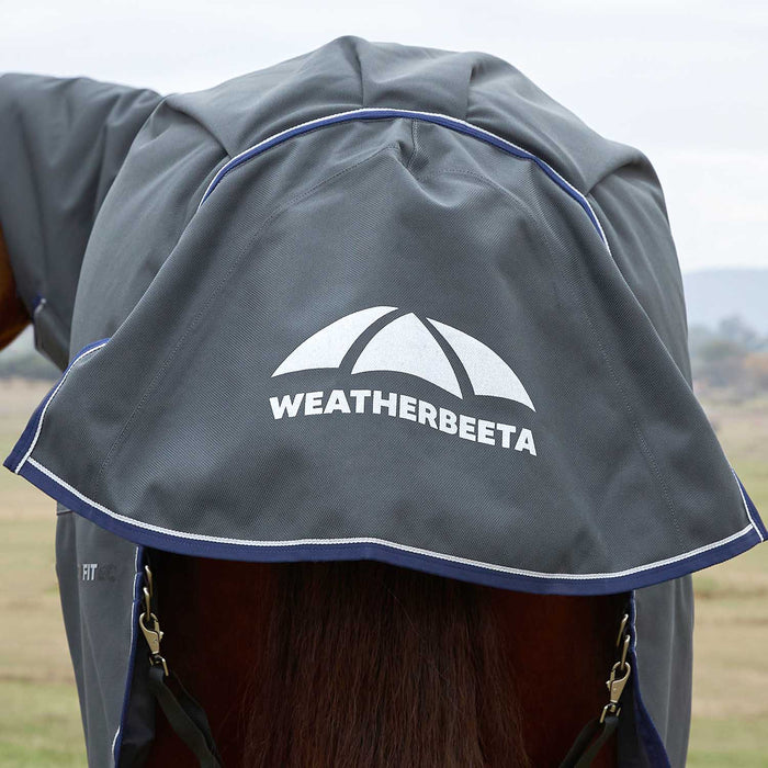 WeatherBeeta ComFiTec Ultra Detach - A - Neck Heavy Weight Turnout Blanket for Horses - 1800D, 360g Polyfill, Waterproof & Breathable - KOBA2 - Charcoal - 69" - 360 g - 5