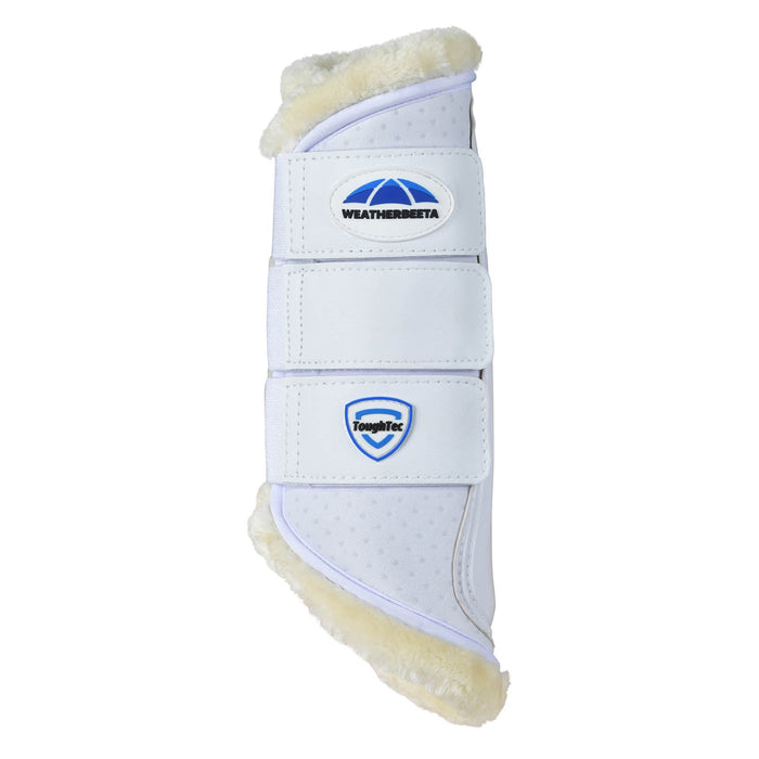 WeatherBeeta Tough - Tec Comfy Fleece Brushing Boots for Horses - KOAB2 - White/White - Small - 2 ct - 7