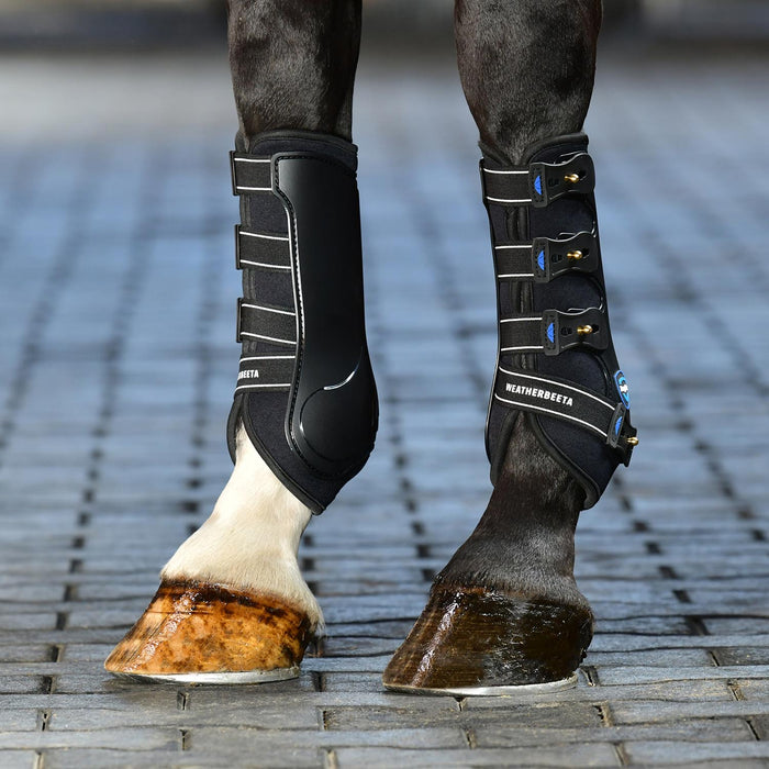 WeatherBeeta Tough - Tec Hard Shell Dressage Boots for Horses - KOACG - Black - Medium - 2 ct - 1