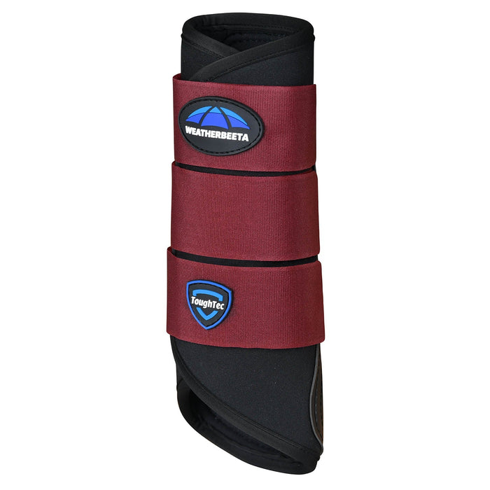WeatherBeeta Tough - Tec Prime Brushing Boots for Horses, 2 ct - KOAA8 - Black/Burgundy - Small - 2 ct - 9