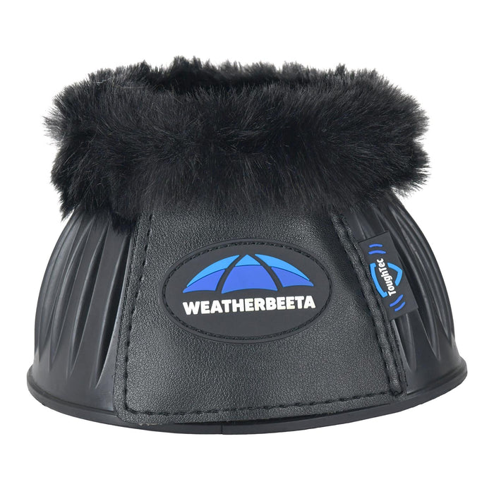 WeatherBeeta Tough - Tec Prime Fleece Trim Rubber Bell Boots for Horses - KOADZ - Black/Black - Small - 2 ct - 8
