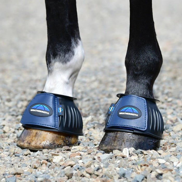 WeatherBeeta Tough - Tec Prime Rubber Bell Boots for Horses - KOADH - Black/Navy - Small - 2 ct - 20