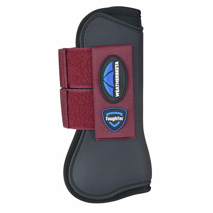 WeatherBeeta Tough - Tecc Prime Open Front Boots for Horses - KOAB9 - Black/Burgundy - Small - 2 ct - 7
