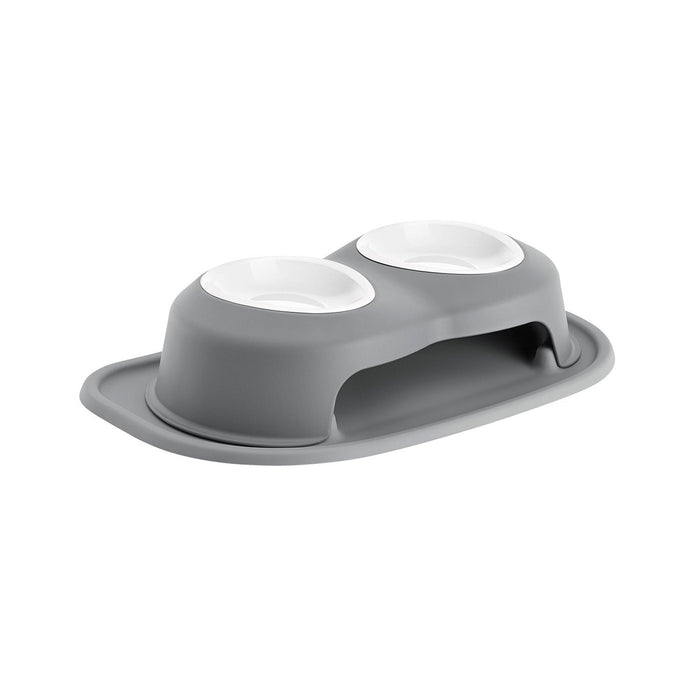 WeatherTech Double High Pet Feeding System, Plastic Bowl - WTD2G - Dark Grey - 4" High, 16 oz - 10