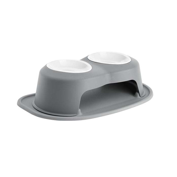 WeatherTech Double High Pet Feeding System, Plastic Bowl - WTD2K - Dark Grey - 6" High, 32 oz - 13