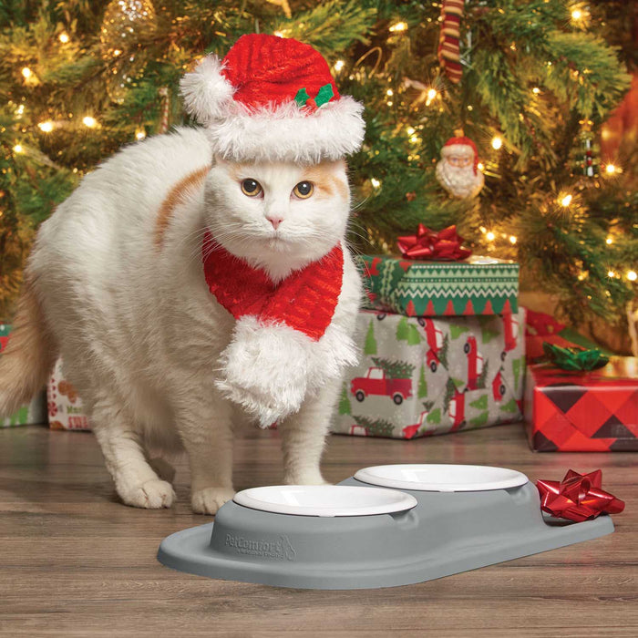 WeatherTech Double Low Pet Feeding System, Plastic Bowls - WTD32 - Dark Grey - 8 oz - 7