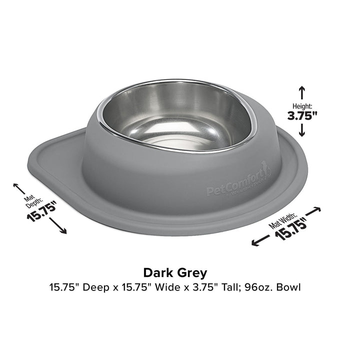 WeatherTech Single Low Pet Feeding System, Stainless Steel - WTD5N - Light Grey - 64 oz - 17