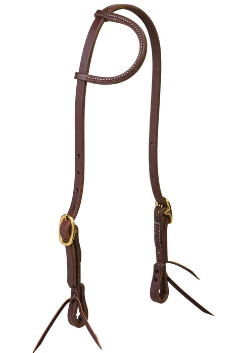 Weaver Leather Working Cowboy Sliding Ear Headstall - WEAWZ - Solid Brass - 3