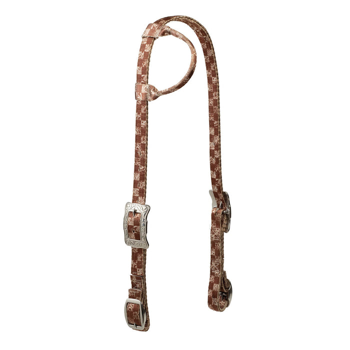 Weaver Patterned Nylon Sliding Ear Headstall for Horses - WLC81 - Checkerboard - 4