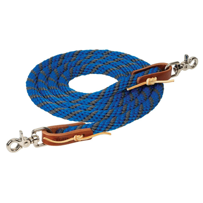 Weaver Poly Roper Rein for Horses - WLC8B - Gray & Blue - 5/8" x 8' - 3