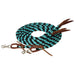 Weaver Polyester Braided Split Reins for Horses - WLC8N - Mint & Black - 1/2" x 8' - 4