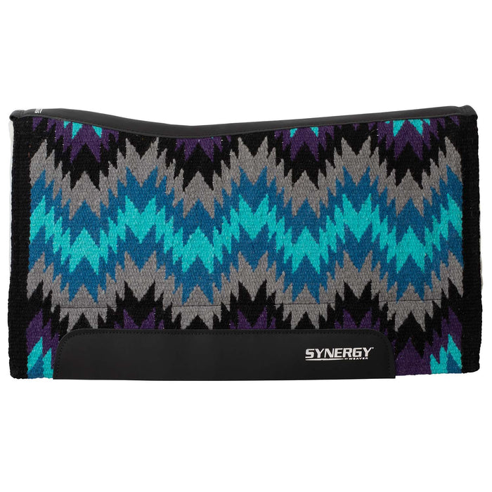 Weaver Synergy Contoured Performance Wool & Felt "Stampede" Saddle Pad - WLCPK - 32" x 34" - Gray & Purple - 4